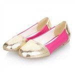 Snake Print Patchwork Leather Casual Ballet Flats for Women
